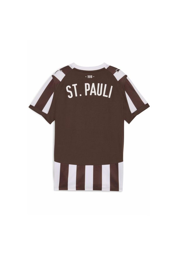 Puma - Młodzieżowa koszulka domowa FC St. Pauli 25/26 PUMA Espresso Brown White. Kolor: biały, wielokolorowy, brązowy