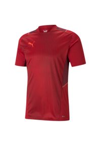 Podkoszulek Puma Teamcup Training Jersey, Mężczyźni. Kolor: czerwony. Materiał: jersey. Sport: piłka nożna