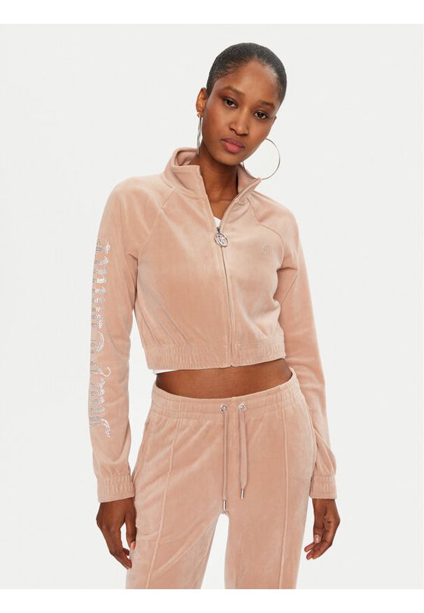 Juicy Couture Bluza Tasha JCWCT24305 Beżowy Slim Fit. Kolor: beżowy. Materiał: syntetyk