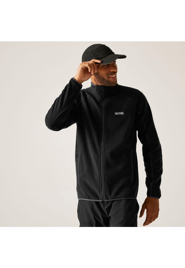 Polar turystyczny męski Hadfield Regatta z suwakiem. Kolor: wielokolorowy, szary, czarny. Materiał: polar, poliester. Sport: turystyka piesza