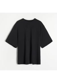 Reserved - Bawełniany t-shirt oversize - Czarny. Kolor: czarny. Materiał: bawełna #1