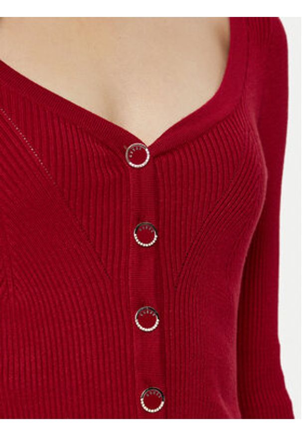 Guess Kardigan W5RR08 Z2V62 Czerwony Regular Fit. Kolor: czerwony. Materiał: wiskoza