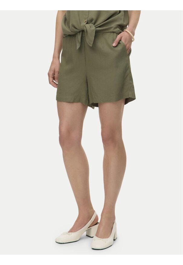 Vero Moda Szorty materiałowe Thea 10333804 Zielony Loose Fit. Kolor: zielony. Materiał: wiskoza