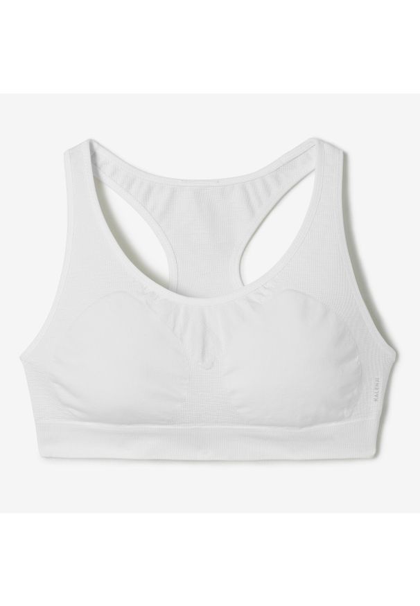 KALENJI - Stanik sportowy First. Kolor: biały. Materiał: elastan, poliamid, materiał. Sport: kolarstwo