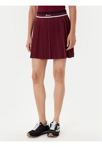 Guess Spódnica plisowana V5BD02 Z1152 Bordowy Regular Fit. Kolor: czerwony. Materiał: akryl