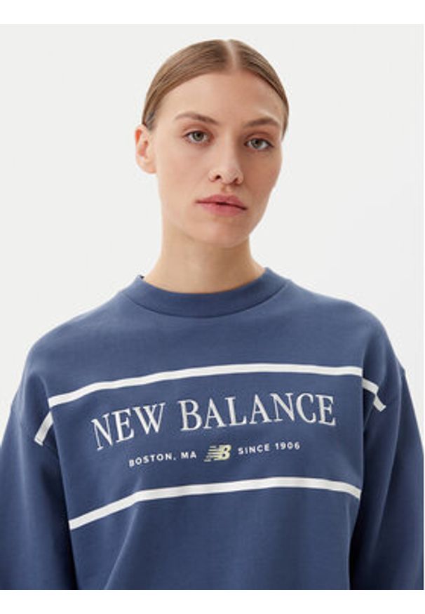 New Balance Bluza Athletics Nautical Lobster WT51923 Niebieski Oversize. Kolor: niebieski. Materiał: bawełna