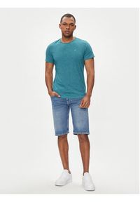 Tommy Jeans T-Shirt Jaspe DM0DM09586 Niebieski Slim Fit. Kolor: niebieski. Materiał: syntetyk #4