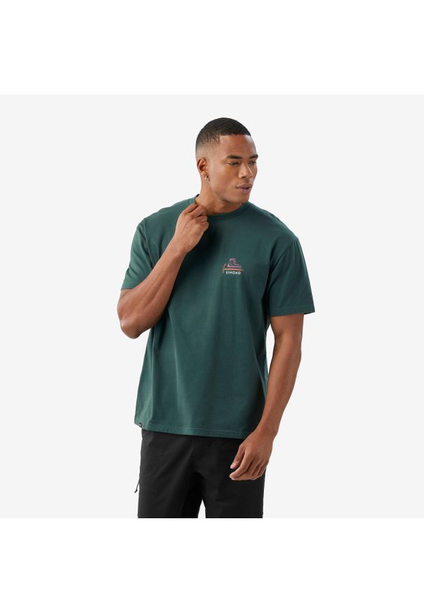 SIMOND - Koszulka wspinaczkowa męska Simond Vertika. Kolor: zielony. Materiał: poliester, elastan, tkanina, prążkowany, bawełna, materiał. Sport: turystyka piesza