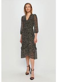Miss Sixty - Sukienka. Kolor: czarny. Materiał: tkanina. Długość rękawa: długi rękaw. Typ sukienki: rozkloszowane #1