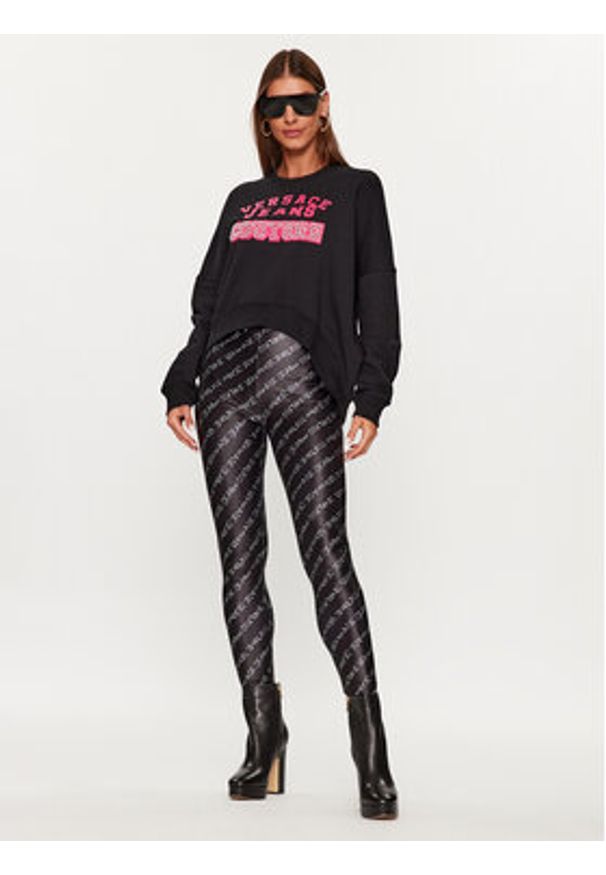 Versace Jeans Couture Bluza 75HAIE07 Czarny Regular Fit. Typ kołnierza: kołnierzyk włoski. Kolor: czarny. Materiał: bawełna