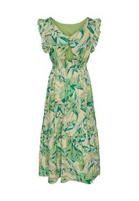 YAS Sukienka codzienna 26030005 Zielony Regular Fit. Okazja: na co dzień. Kolor: zielony. Materiał: wiskoza. Typ sukienki: proste. Styl: casual #7
