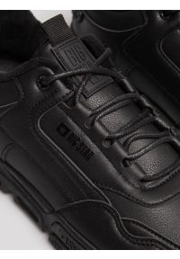 Big-Star - Sneakersy męskie ze skóry ekologicznej czarne OO174584 906. Okazja: na co dzień. Nosek buta: okrągły. Kolor: czarny. Materiał: skóra ekologiczna #4