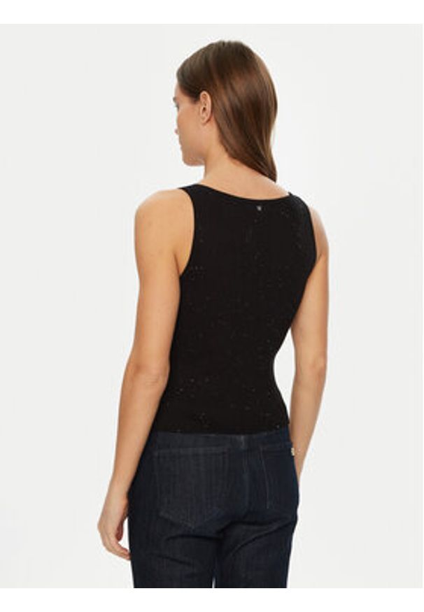 Guess Top W5RR18 Z34O0 Czarny Regular Fit. Kolor: czarny. Materiał: wiskoza