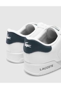 Lacoste - LACOSTE - Skórzane sneakersy z logo TWIN SERVE. Kolor: biały. Materiał: skóra. Wzór: haft. Sport: tenis #10