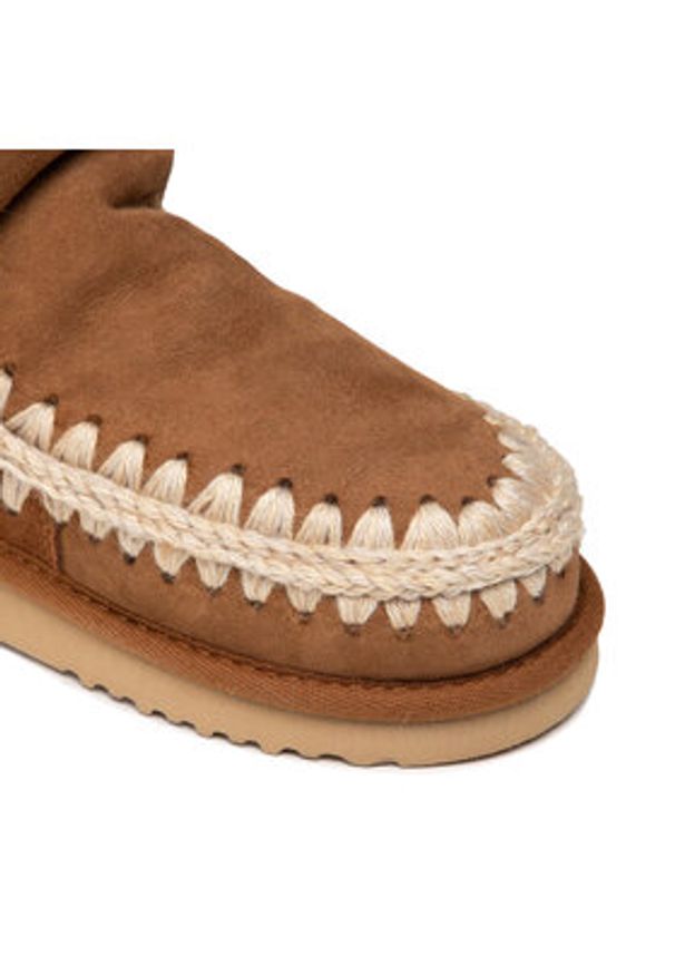 Mou Śniegowce Eskimo 18 Glitter Logo MU.FW101050A Brązowy. Kolor: brązowy. Materiał: skóra