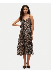 Vero Moda Sukienka letnia Josie 10303398 Brązowy Regular Fit. Kolor: brązowy. Materiał: wiskoza. Sezon: lato