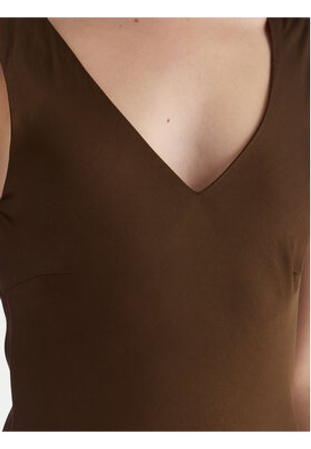 ViCOLO Sukienka koktajlowa TF0247 Brązowy Regular Fit. Kolor: brązowy. Materiał: wiskoza. Styl: wizytowy