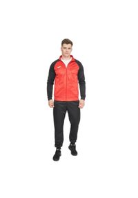 Dres do piłki nożnej męski Joma Academy IV. Kolor: czerwony, wielokolorowy, czarny. Materiał: dresówka. Sport: piłka nożna