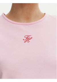 TOMMY HILFIGER - Tommy Hilfiger T-Shirt WW0WW48710 Różowy Slim Fit. Kolor: różowy. Materiał: bawełna #5