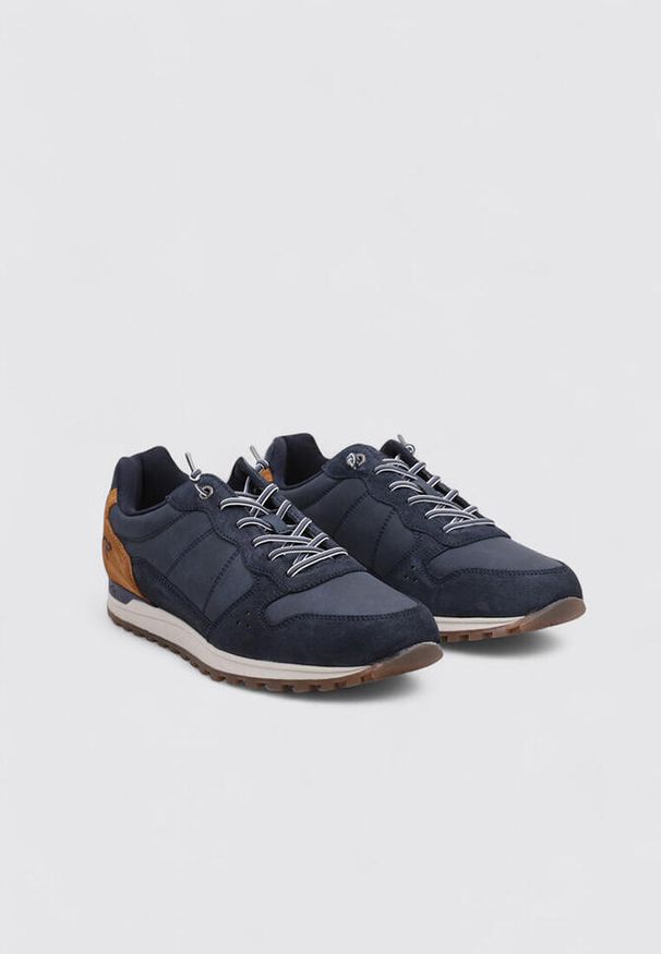 KangaRoos - Buty KANGAROOS K950 Niebieski. Kolor: wielokolorowy, niebieski, brązowy. Materiał: tkanina, skóra, syntetyk. Sport: turystyka piesza