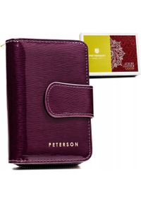 Portfel skórzany Peterson PTN 425214-SH fioletowy. Kolor: fioletowy. Materiał: skóra