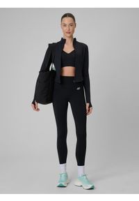 4f - 4F Biustonosz treningowy z wysokim wsparciem damski - czarny L. Kolor: czarny. Materiał: guma, skóra. Sport: fitness #2