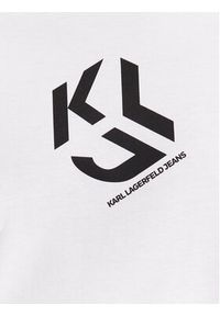 Karl Lagerfeld Jeans - KARL LAGERFELD T-Shirt Klj Regular Monogram Sslv Tee 236D1704 Biały Regular Fit. Typ kołnierza: dekolt w karo. Kolor: biały. Materiał: bawełna