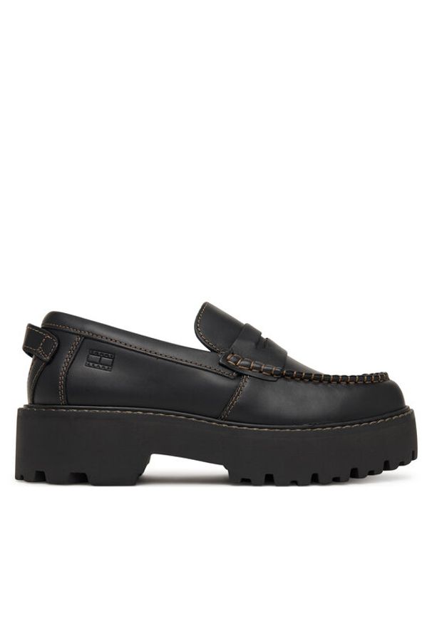Tommy Jeans Loafersy Archive '01 Loafer Leather EN0EN03005 Czarny. Kolor: czarny. Materiał: skóra
