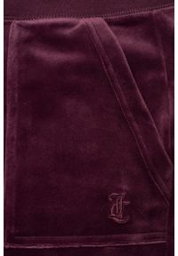 Juicy Couture - JUICY COUTURE Śliwkowe damskie spodnie welurowe Del Ray Pocket Pant, Rozmiar XS. Kolor: fioletowy. Materiał: welur #5
