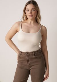 Born2be - Beżowy Wiskozowy Top z Podwójnymi Ramiączkami Hendrea. Okazja: na co dzień. Kolor: beżowy. Materiał: wiskoza. Długość rękawa: na ramiączkach. Styl: casual, elegancki #6