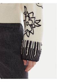 Pinko - PINKO Sweter Andros 105427 A2PK Écru Regular Fit. Materiał: wełna #3