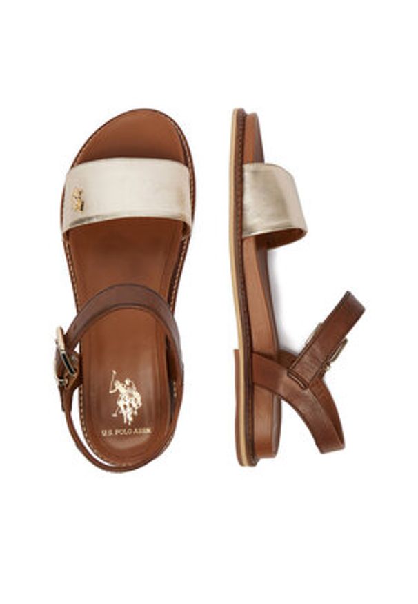 U.S. Polo Assn. Sandały EO-ADELI001W/6L1 Złoty. Kolor: złoty. Materiał: skóra