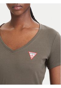 Guess T-Shirt W2YI45 J1314 Khaki Slim Fit. Kolor: brązowy. Materiał: bawełna #4