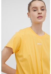 DKNY - Dkny t-shirt bawełniany DP1T8521 kolor pomarańczowy. Kolor: pomarańczowy. Materiał: bawełna. Wzór: aplikacja #4