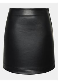 Gina Tricot Spódnica z imitacji skóry 20151 Czarny Regular Fit. Kolor: czarny. Materiał: skóra #1