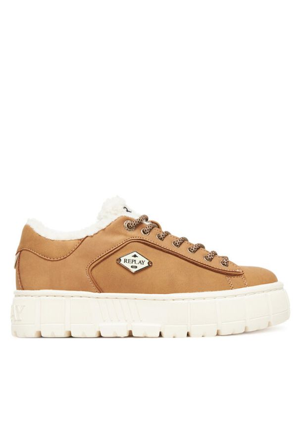 Replay - REPLAY Sneakersy GWZ7G .000.C0002S Beżowy. Kolor: beżowy. Materiał: skóra
