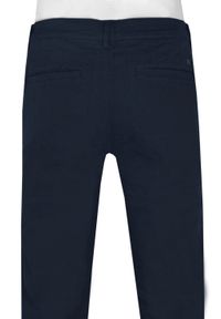 Męskie Spodnie Bawełniane (Chinos) - Pako Jeans - Granatowe. Kolor: niebieski. Materiał: bawełna