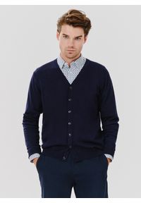 Pako Lorente - PAKO LORENTE – Męski kardigan w kolorze granatowym. Kolor: niebieski, czarny. Materiał: poliamid, wiskoza. Sezon: jesień #1