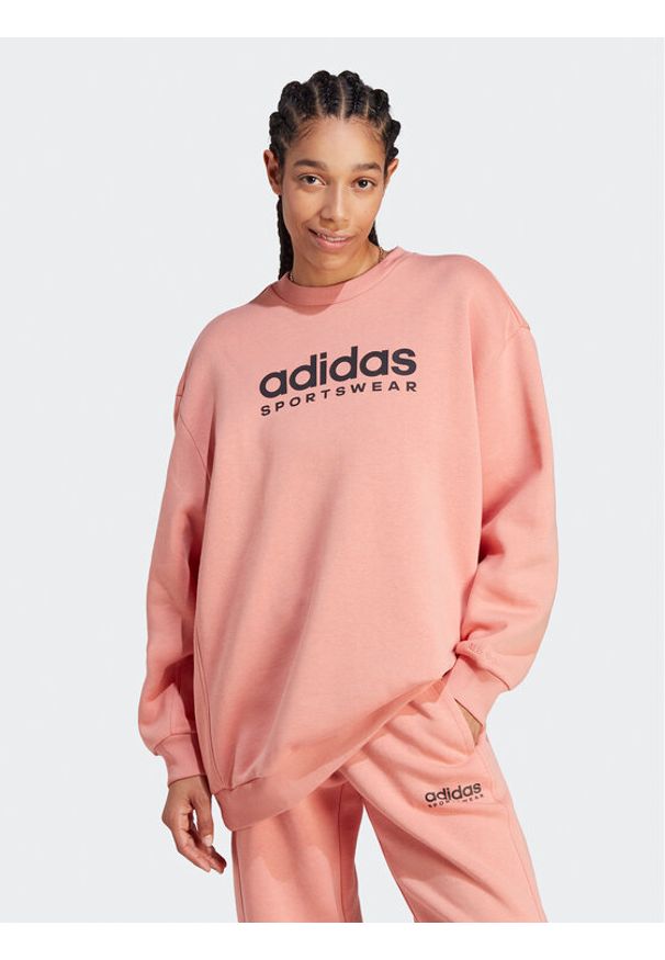 Adidas - adidas Bluza ALL SZN Fleece Graphic IL3242 Pomarańczowy Loose Fit. Kolor: pomarańczowy. Materiał: bawełna