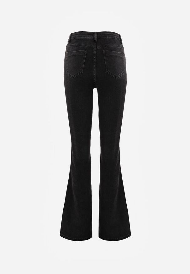 Renee - Czarne Jeansy Dzwony Briris. Okazja: do pracy, na co dzień, na spotkanie biznesowe. Stan: podwyższony. Kolekcja: dla wysokich. Kolor: czarny. Sezon: lato. Styl: elegancki, biznesowy, casual