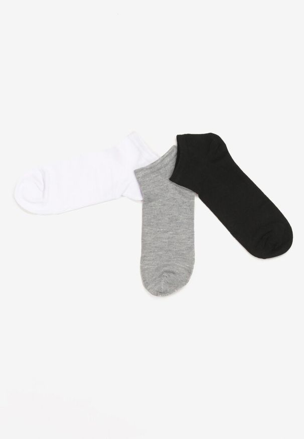 Born2be - 3-Pack Biało-Czarnych Skarpet Męskich Abdiel. Kolor: czarny, wielokolorowy, biały. Materiał: dzianina