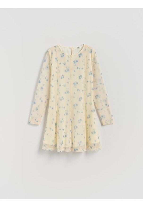 Reserved - Sukienka w kwiatki - wielobarwny. Materiał: tkanina. Wzór: kwiaty