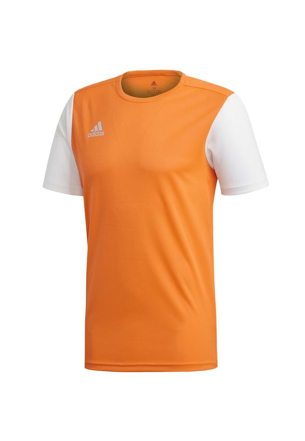 Adidas - Koszulka piłkarska adidas Estro 19 JSY. Kolor: biały, wielokolorowy, pomarańczowy. Materiał: jersey. Sport: piłka nożna