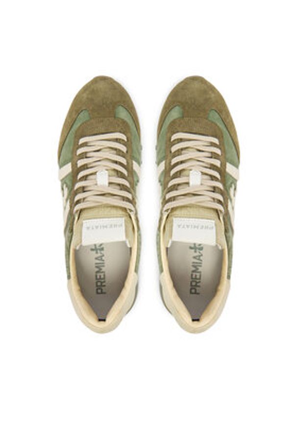 Premiata Sneakersy Lucy Var 7256N Zielony. Kolor: zielony. Materiał: skóra, zamsz