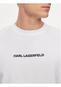 Karl Lagerfeld - KARL LAGERFELD T-Shirt 755033 542221 Biały Regular Fit. Typ kołnierza: dekolt w karo. Kolor: biały. Materiał: bawełna