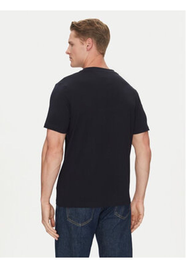 TOMMY HILFIGER - Tommy Hilfiger T-Shirt Center Stack MW0MW38621 Granatowy Regular Fit. Kolor: niebieski. Materiał: bawełna