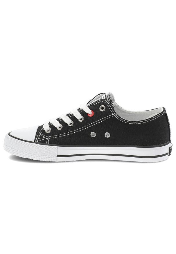 Big-Star - Czarne Klasyczne Trampki Damskie Big Star. Okazja: na co dzień. Zapięcie: sznurówki. Kolor: czarny. Materiał: guma, materiał. Styl: klasyczny