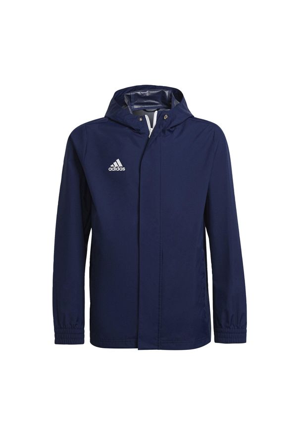 Adidas - Kurtka dla dzieci adidas Entrada 22 All Weather. Kolor: niebieski. Sport: piłka nożna
