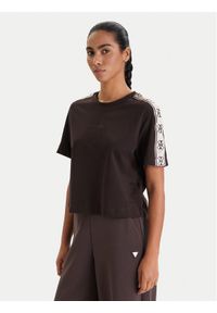 Guess T-Shirt V3RI08 I3Z14 Brązowy Regular Fit. Kolor: brązowy. Materiał: bawełna #1