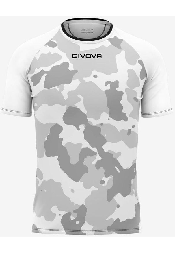 Givova Army T-Shirt Szary M - Sportowy i Oddychający. Kolor: biały, szary, wielokolorowy. Materiał: poliester. Wzór: haft, nadruk. Sport: fitness, piłka nożna